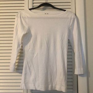 Three Dot White Long-Sleeve Shirt